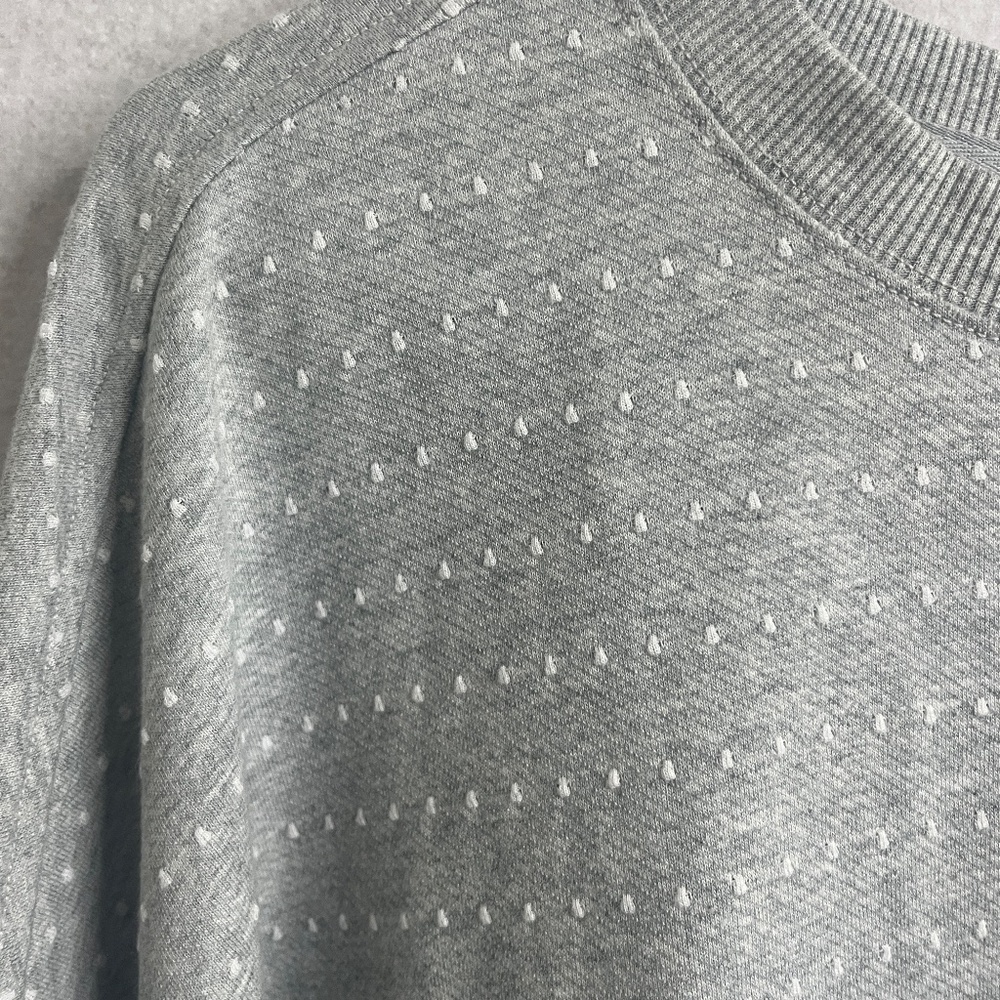 Aerie Gray Swiss Dot Textured Sweatshirt Pullover Long Sleeve - Picture 4 of 5